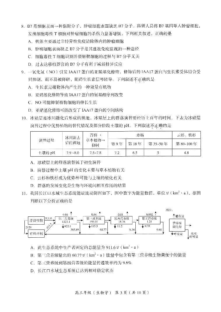2024北京海淀区高三上学期期末考试生物PDF版含答案第3页