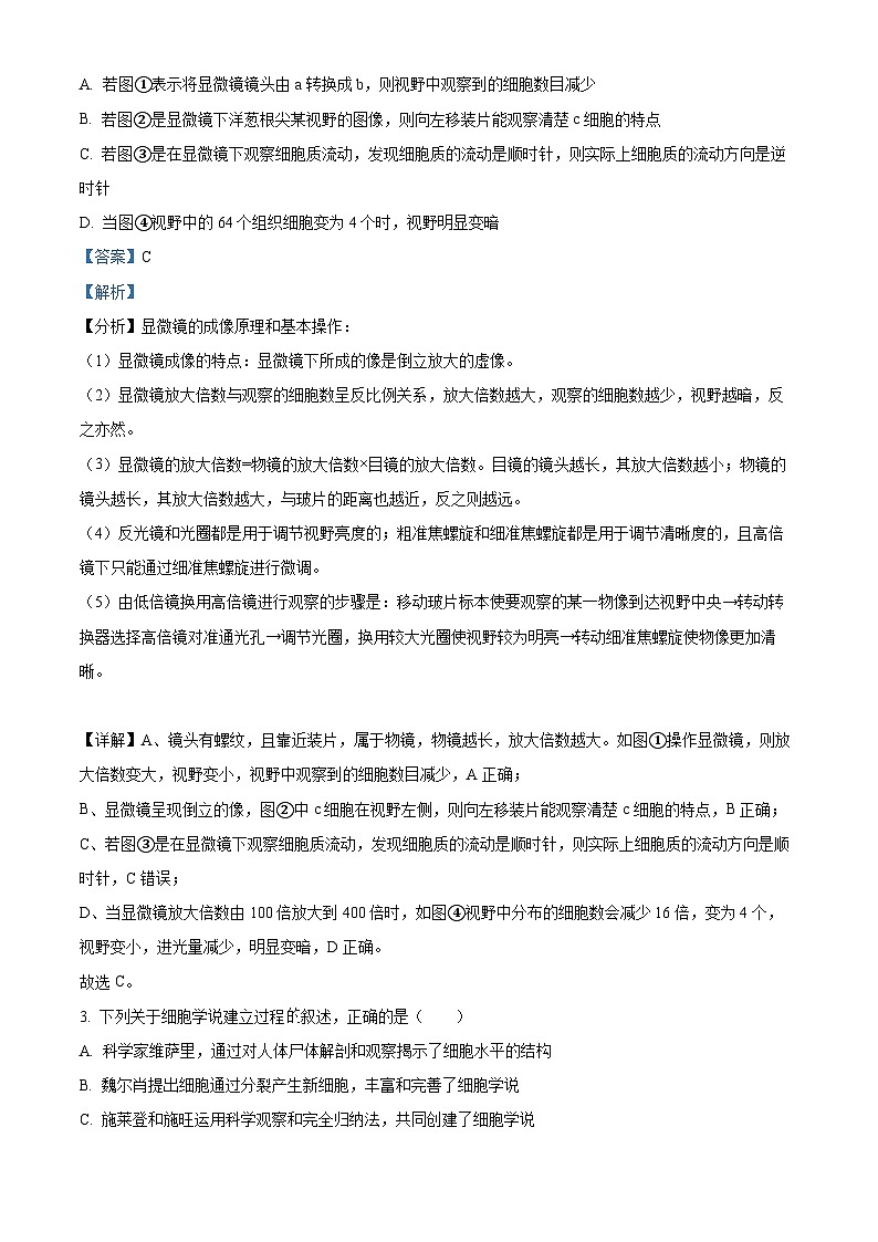 四川省峨眉第二中学2023-2024学年高一12月月考生物试题含解析第2页