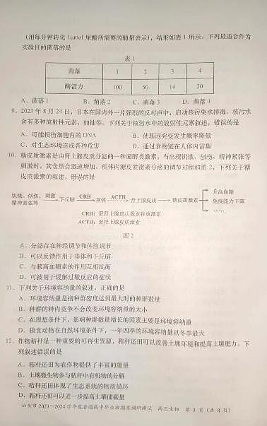 广东省汕头市2024届高三上学期期末考试生物第3页