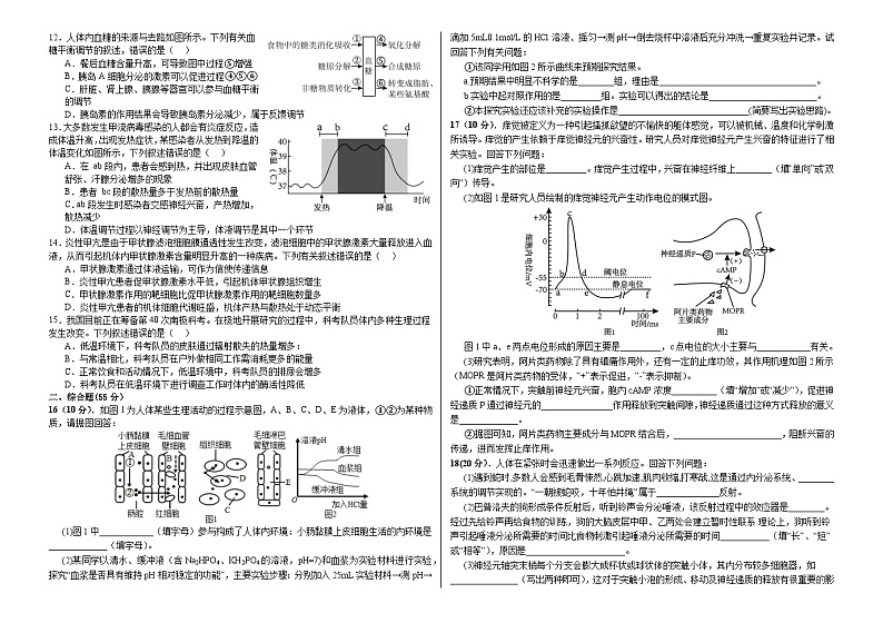 2023-2024学年安徽省怀宁县高河中学高二上学期第二次月考生物试题第2页