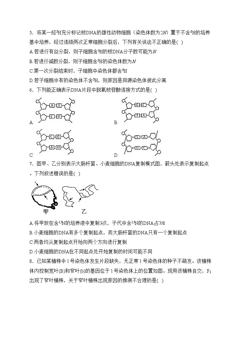 淄博市临淄中学2022-2023学年高一下学期期中考试生物试卷(含答案)第2页