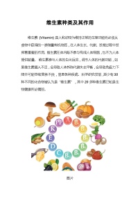 备课素材知识点：维生素种类及其作用   高中生物学选择性必修三