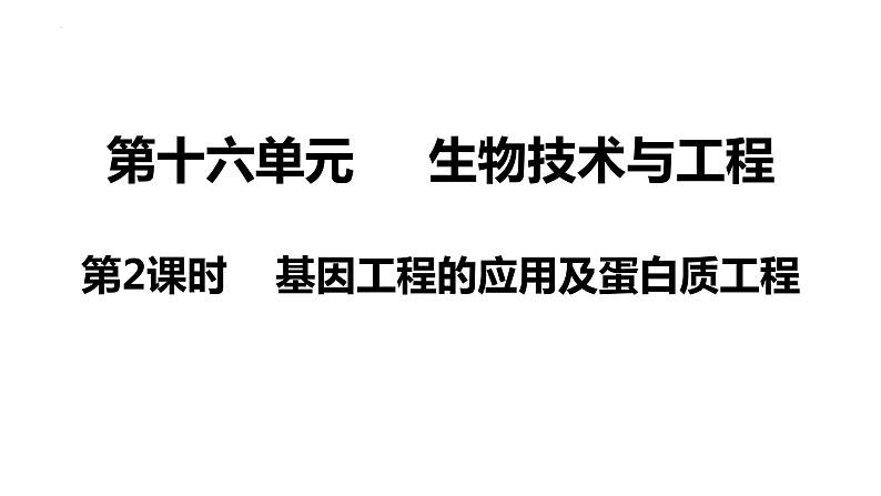 新教材备战高考生物一轮复习全考点精讲课堂 第36讲 基因工程的应用及蛋白质工程(课件)02