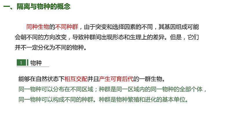 (人教版2019必修2)高一生物同步练习 6.3.2 隔离在物种形成中的作用(教学课件+课后练习+解析)05