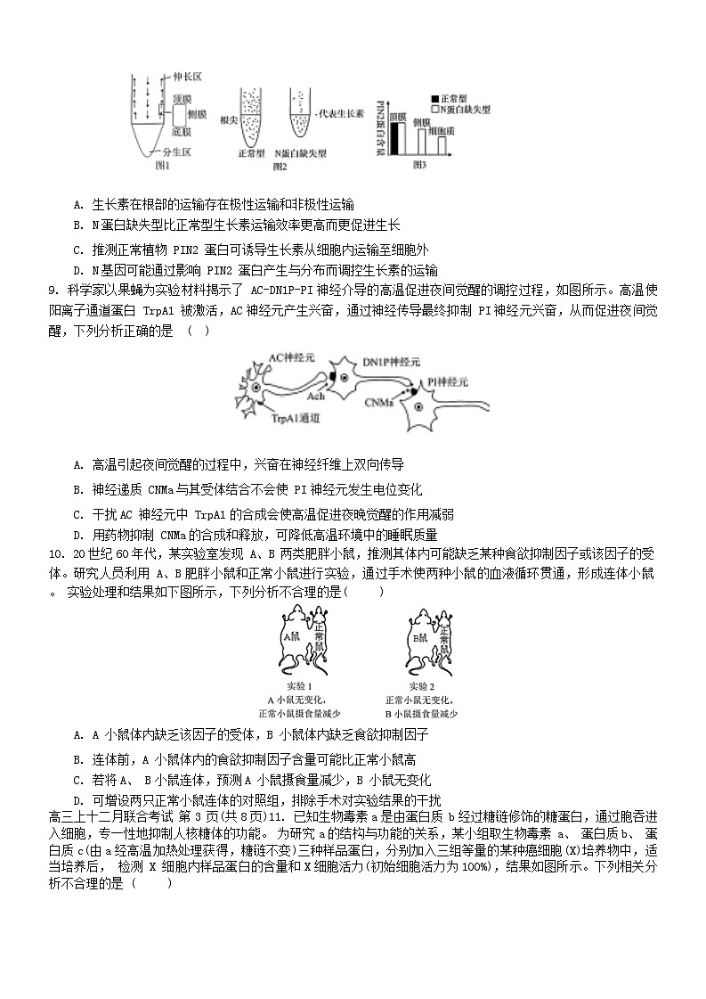 03,2024届重庆市拔尖强基联盟(重庆育才中学、西南大学附属中学、重庆万州中学)高三下学期2月联合考试生物试题第3页