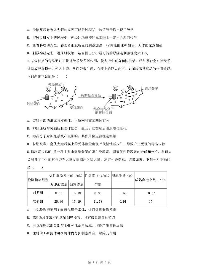 2024重庆市万州二中高二下学期开学考试生物PDF版无答案(可编辑)02