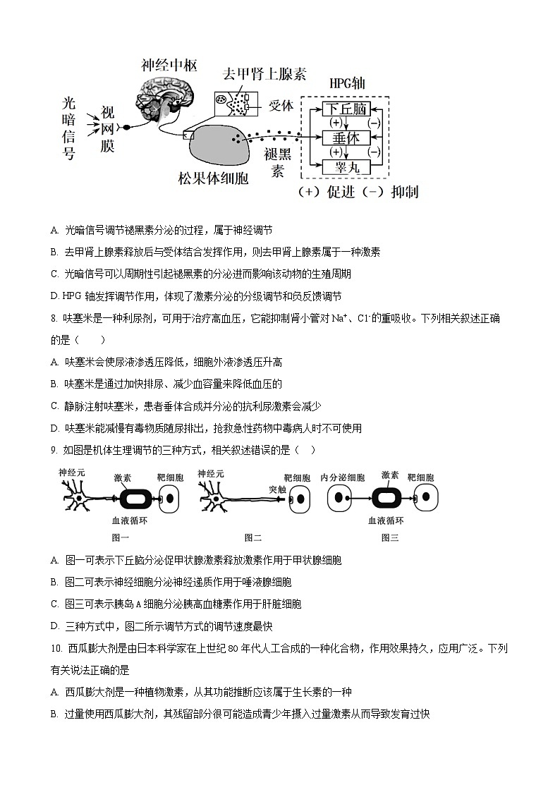 陕西省西安市五校联考2023-2024学年高二上学期1月期末考试生物试卷(Word版附解析)03