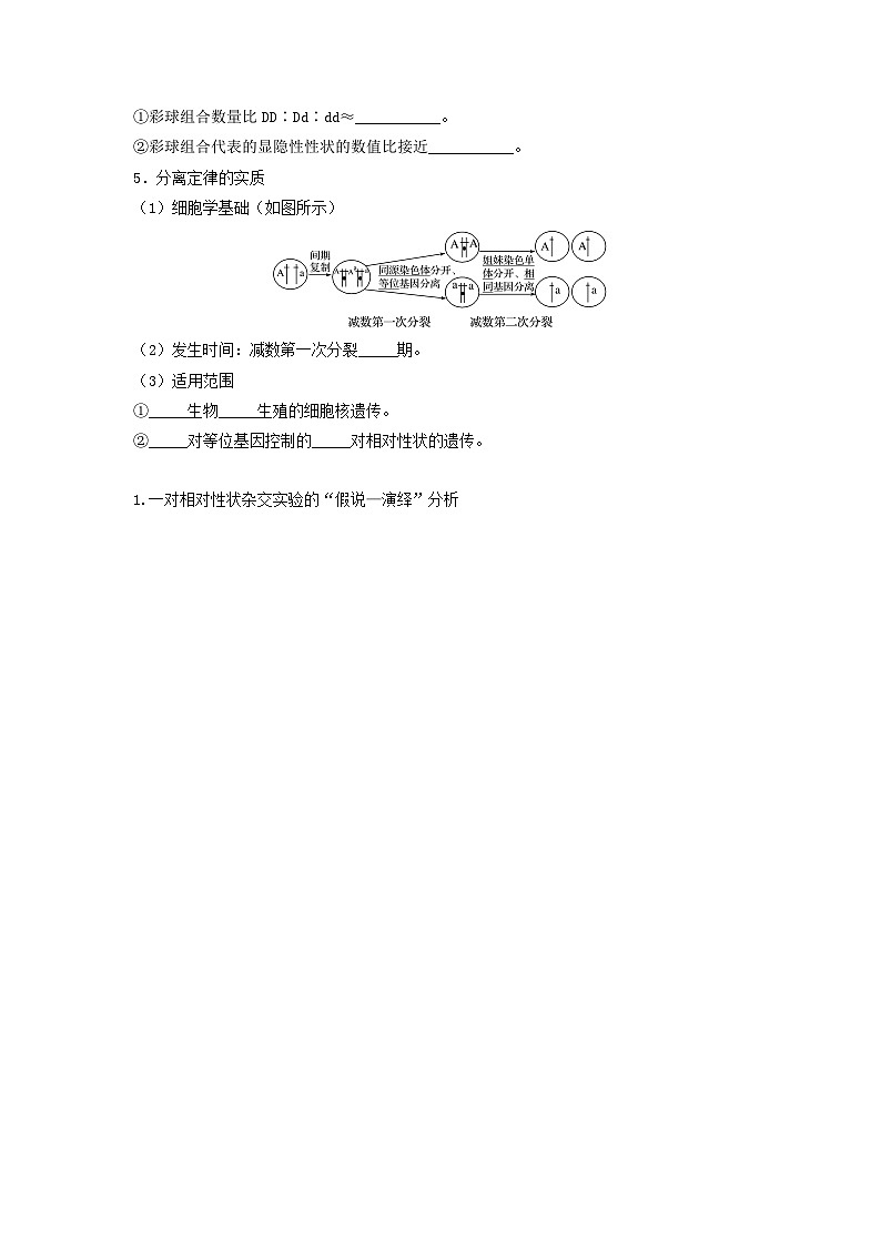 高考生物一轮复习串讲精练(新高考专用)专题14 基因的分离定律(串讲)(原卷版+解析)02