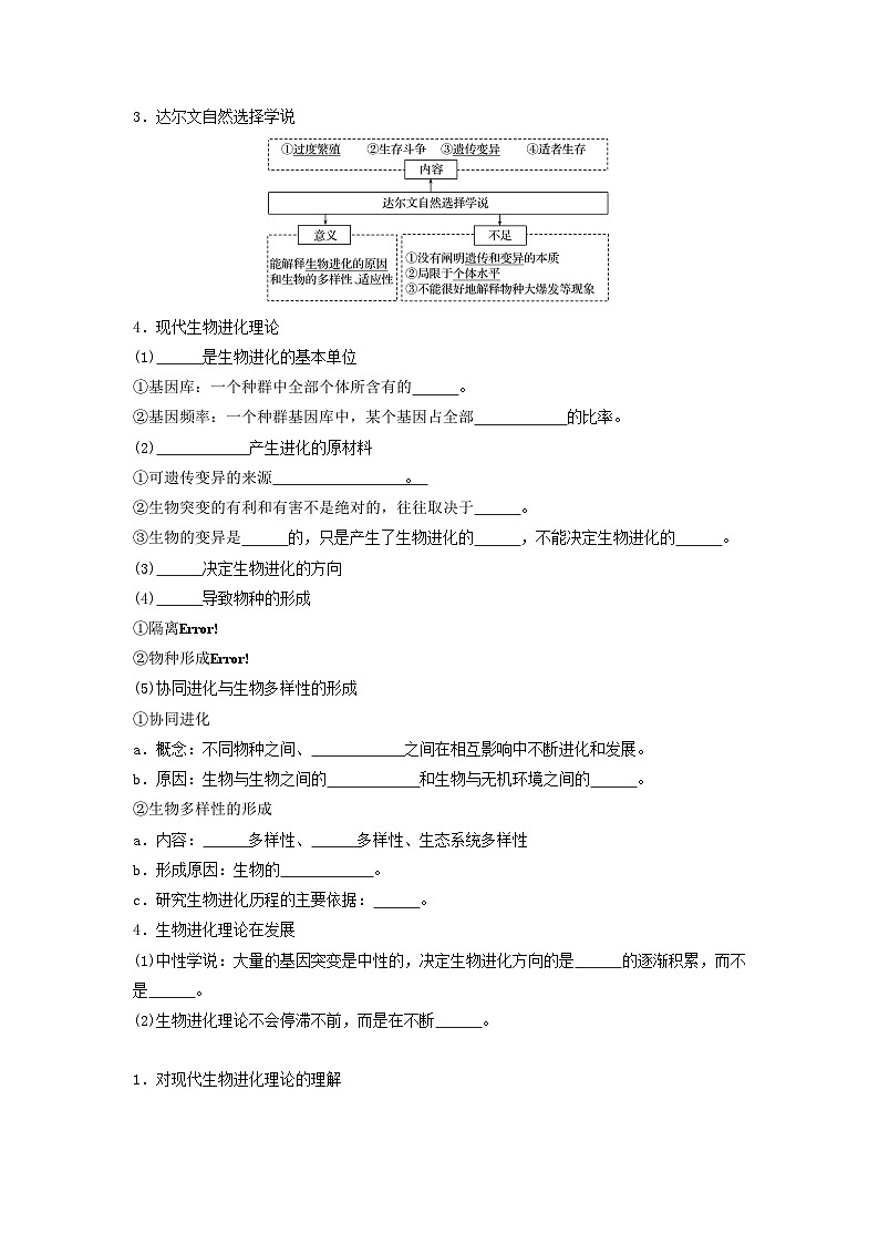 高考生物一轮复习串讲精练(新高考专用)专题22 生物的进化(串讲)(原卷版+解析)02