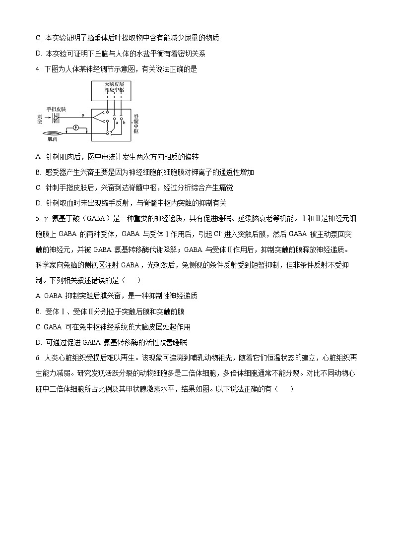 精品解析:山东省泰安市新泰市一中2022-2023学年高二上学期期中生物试题(原卷版+答案解析)02