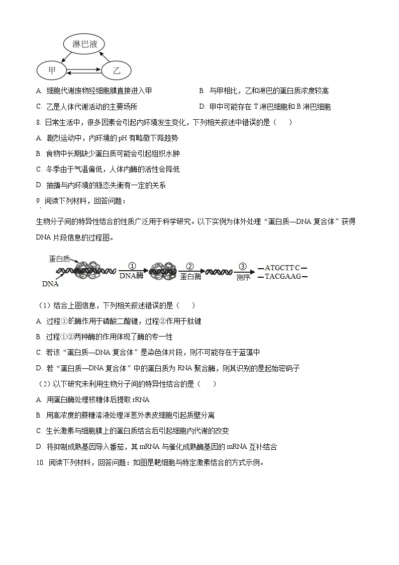 精品解析：浙江省S9联盟2022-2023学年高二上学期期中生物试题（原卷版+答案解析）02