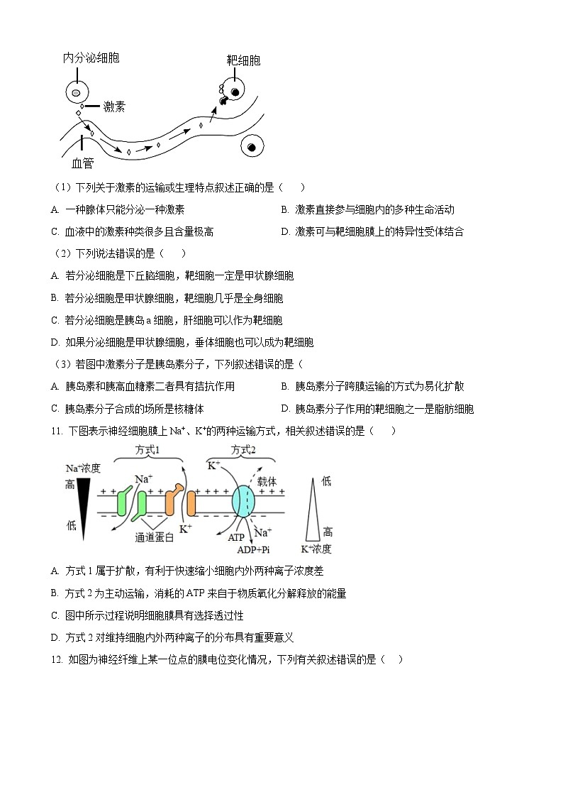 精品解析:浙江省S9联盟2022-2023学年高二上学期期中生物试题(原卷版+答案解析)03