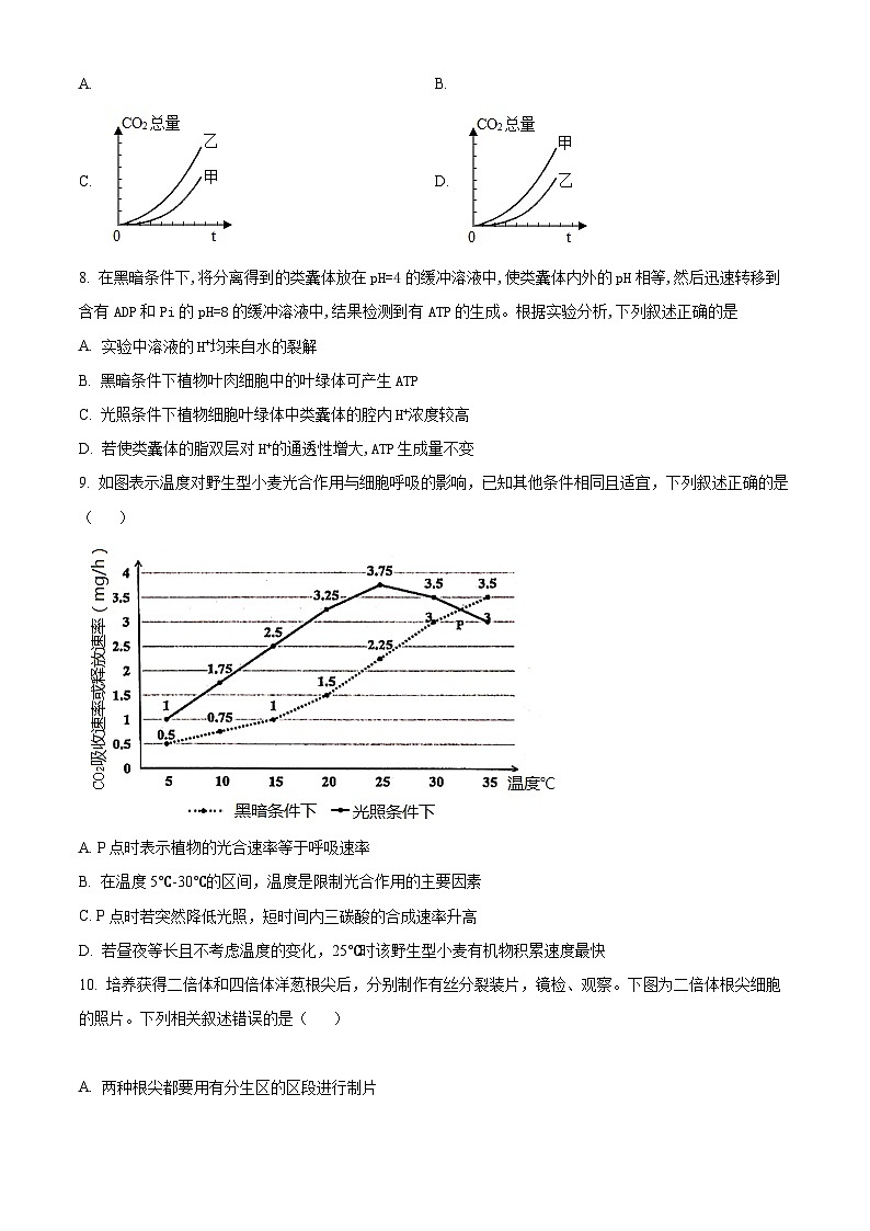 精品解析:浙江省嘉兴市一中2022-2023学年高二上学期期中检测生物试题(原卷版+答案解析)03
