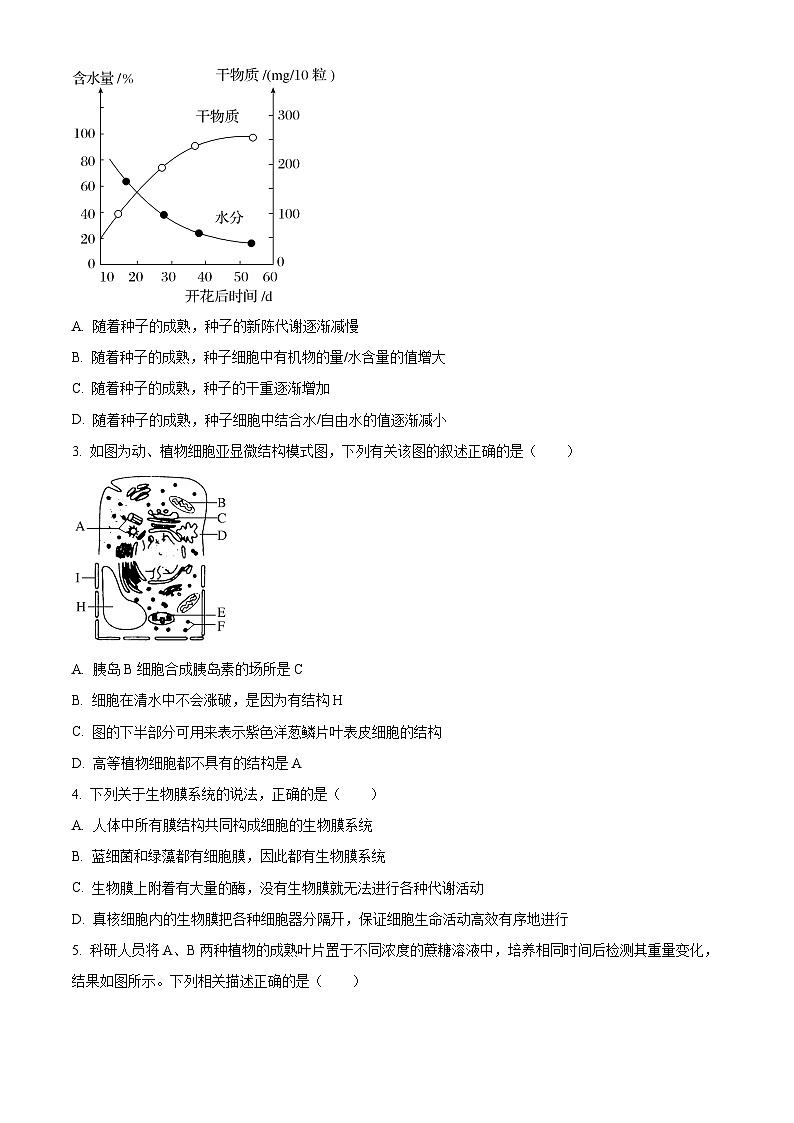 2024长春外国语学校高一下学期开学考试生物含解析第2页