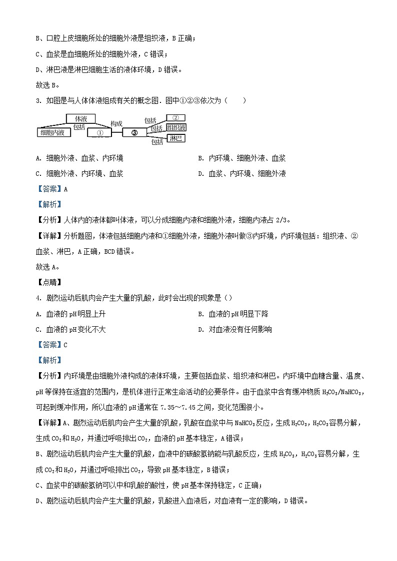 吉林省辽源市2023_2024学年高二生物上学期10月月考试题含解析02