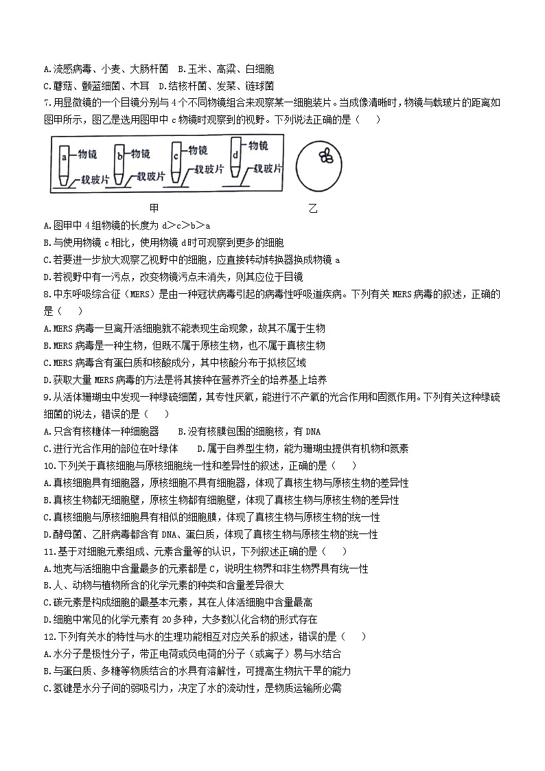 遼寧省名校聯(lián)盟2023_2024學(xué)年高一生物上學(xué)期10月聯(lián)合考試試題第2頁