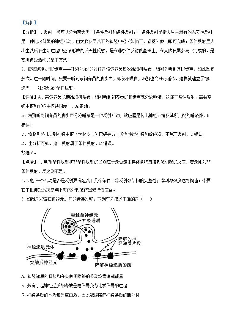 四川省绵阳市绵阳中学2023-2024学年高二下学期开学生物试题(原卷版+解析版)02