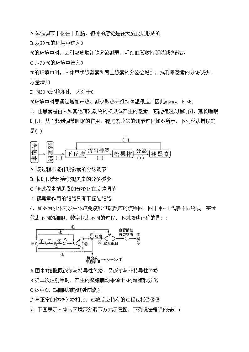 甘肃省兰州第一中学2023-2024学年高二上学期期末考试生物试卷(含答案)第2页