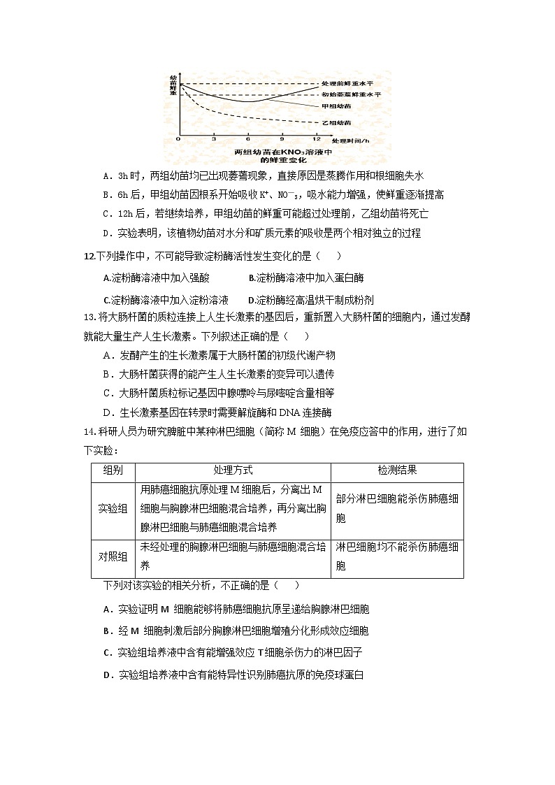 海南省琼海市嘉积中学2023-2024学年高三上学期期末考试生物试题B卷第3页