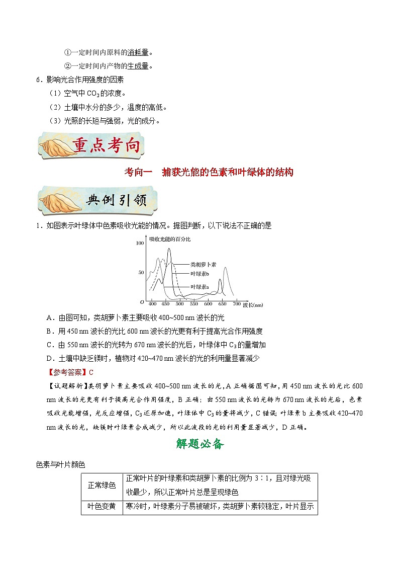 最新高考生物考点一遍过讲义 考点19 光合作用第3页
