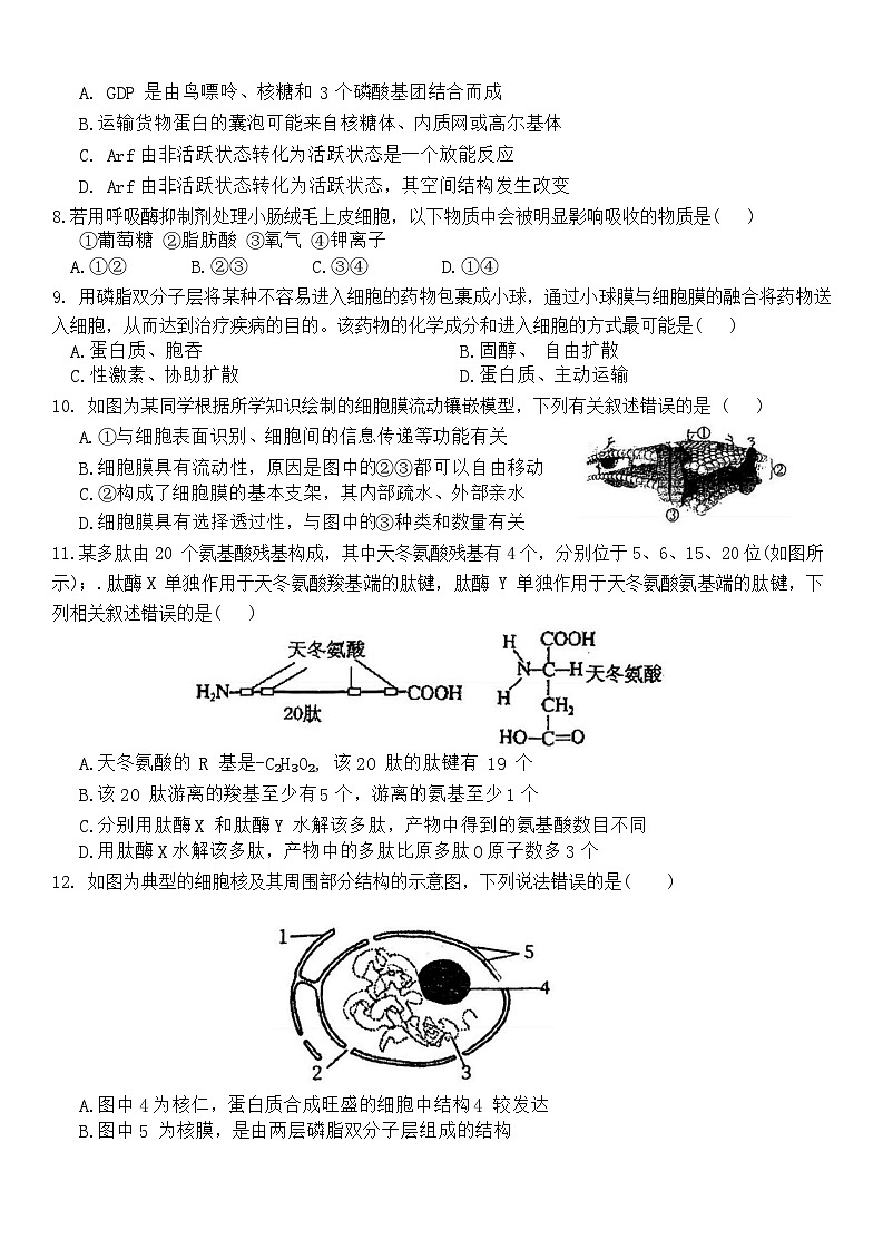 黑龙江省哈尔滨市师大附中2023-2024学年高一下学期开学考试生物试卷02