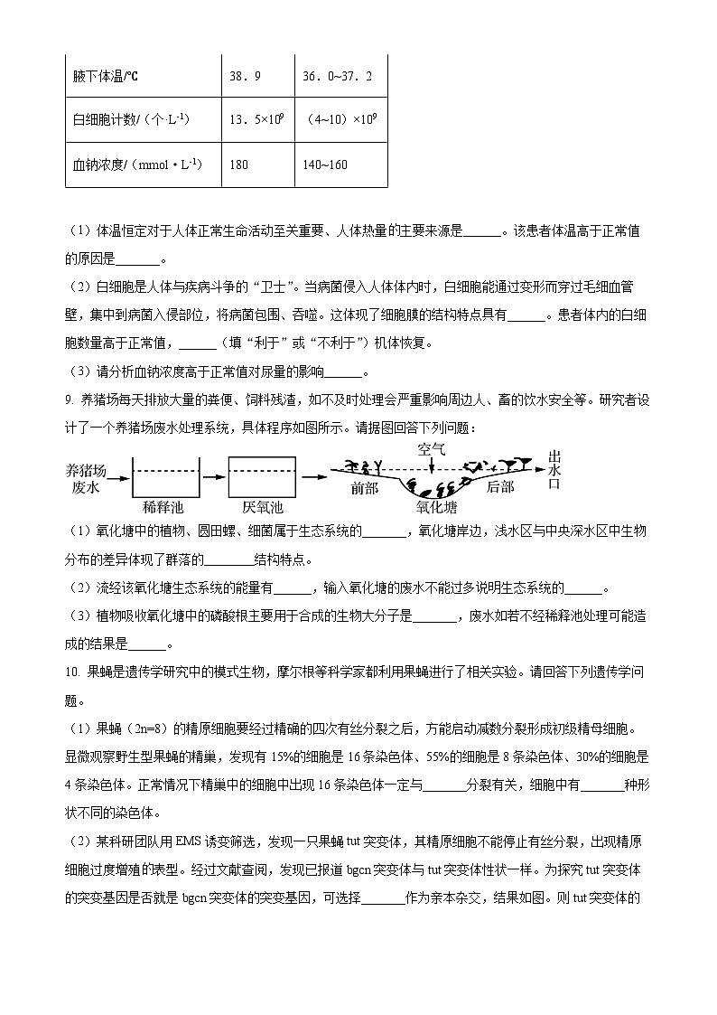 四川省攀枝花市东区攀枝花市三中2023届高三二模理综生物试卷(Word版附解析)03