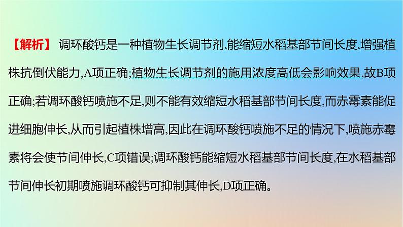2025版高考生物一轮复习真题精练第九章植物生命活动的调节第32练其他植物激素及植物生长调节剂的应用课件第5页