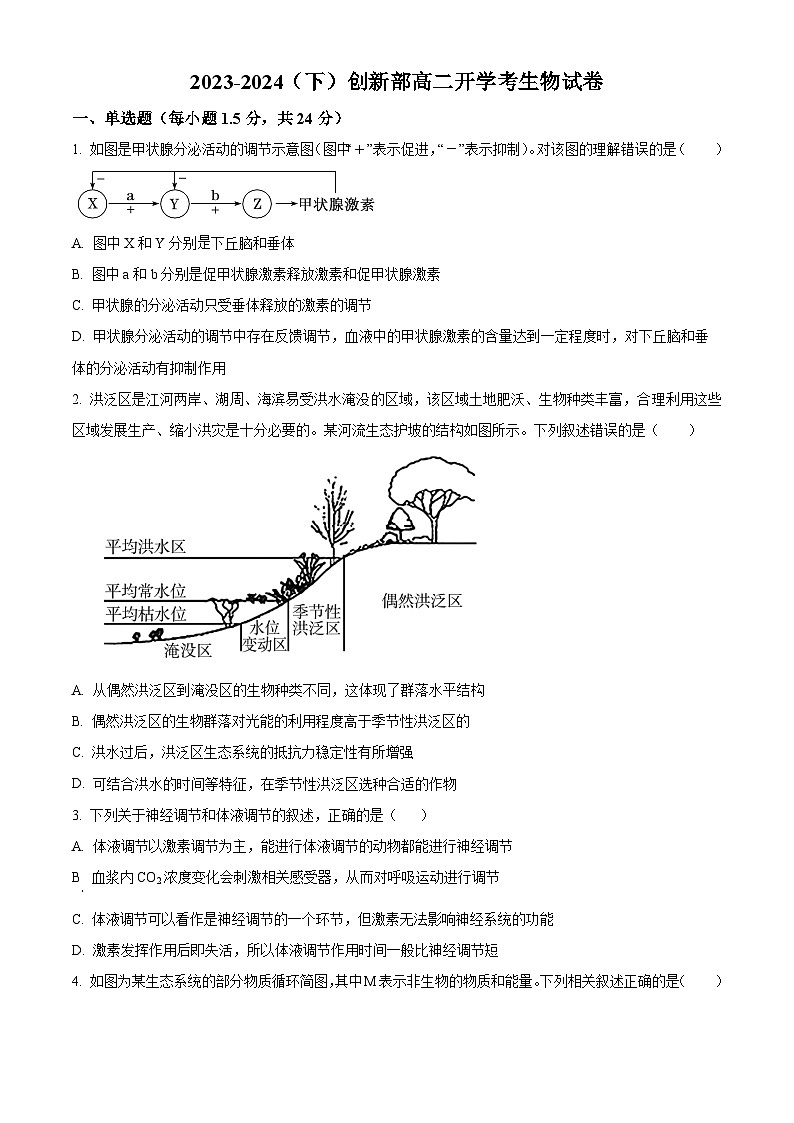 2024宜春宜丰中学高二下学期开学考试生物(创新部)含解析01