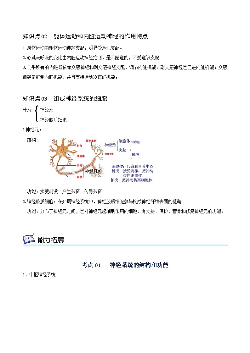 2.1 神经调节的结构基础(学生版)-高二生物同步精品讲义(人教版选择性必修1)第2页