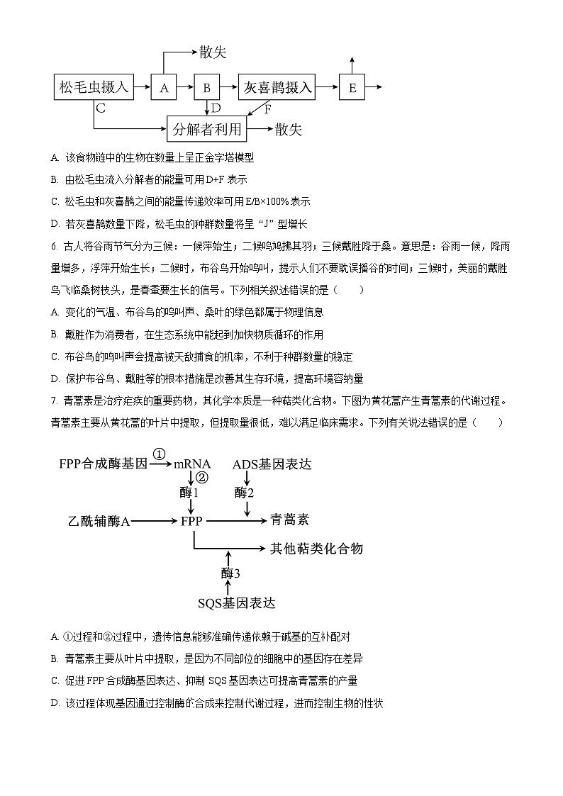2024届安徽省合肥市高三一模生物试题 Word版无答案第3页