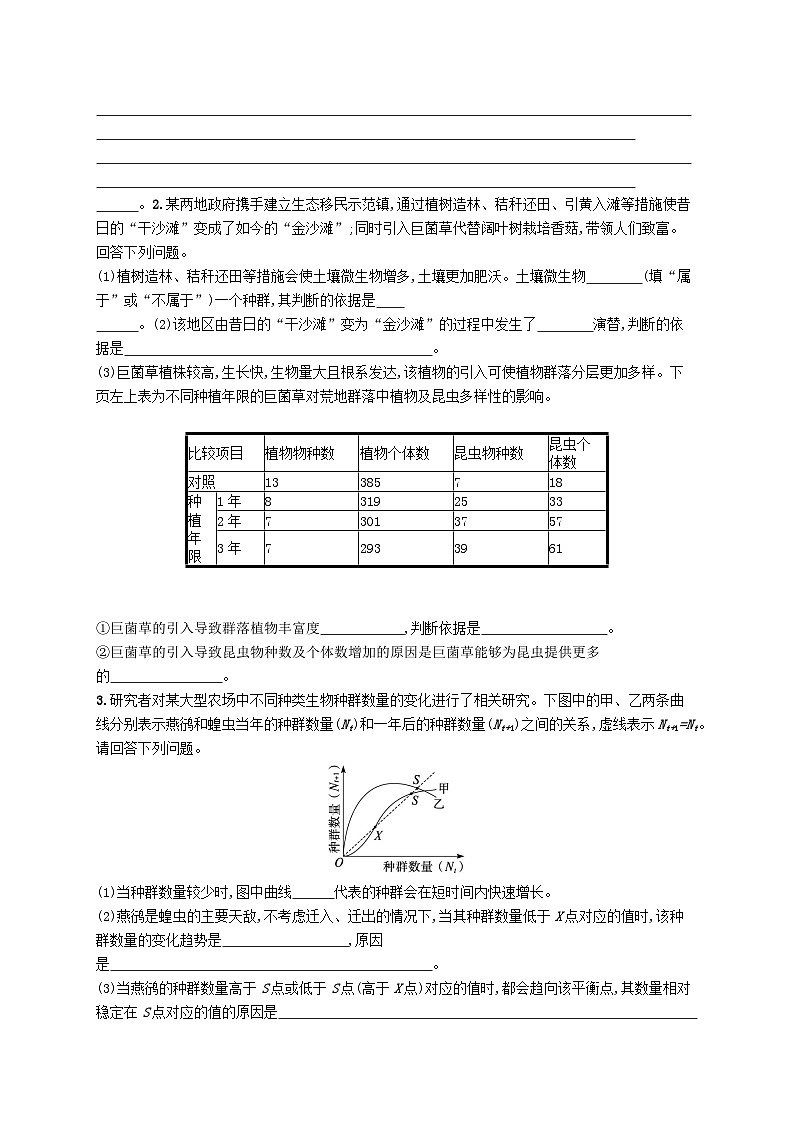 2024届新高考生物二轮总复习大题分析与表达练6生态类大题突破(附解析)第2页