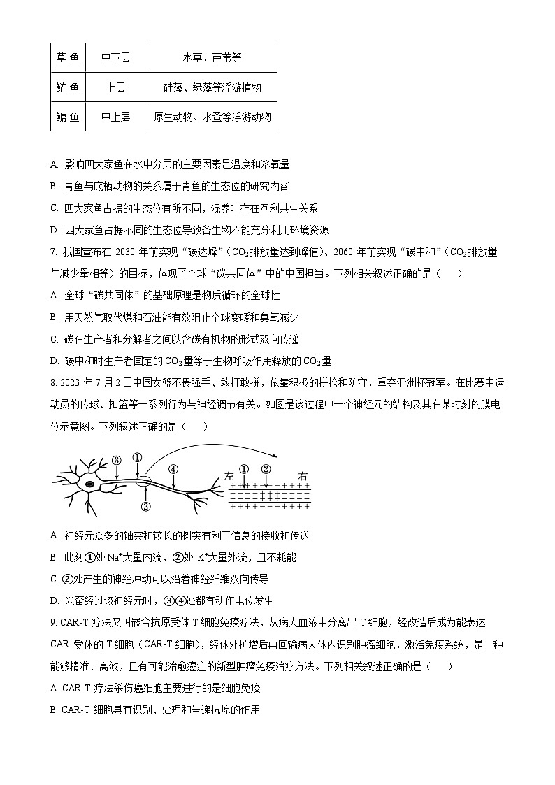 2024蚌埠高三下学期第三次教学质量检查考试生物试题含解析03