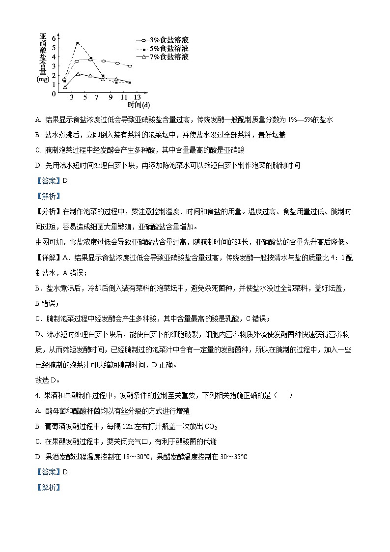 四川省遂宁市射洪中学2023-2024学年高二下学期3月月考生物试题 Word版含解析第3页