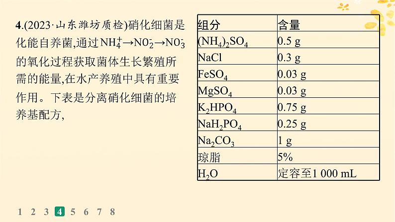 备战2025届新高考生物一轮总复习第10单元生物技术与工程课时规范练48微生物的培养技术及其应用课件第8页