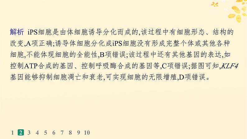 备战2025届新高考生物一轮总复习第4单元细胞的生命历程课时规范练18细胞的分化衰老和死亡课件06