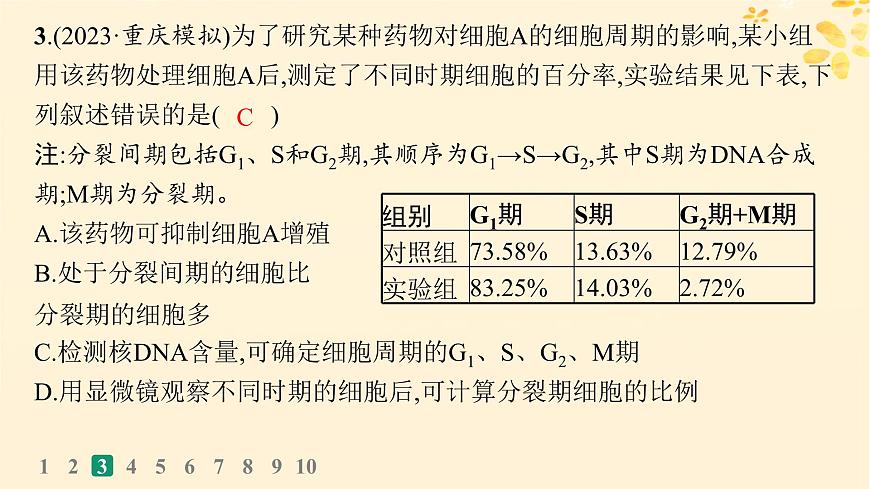 備戰(zhàn)2025屆新高考生物一輪總復(fù)習(xí)第4單元細(xì)胞的生命歷程課時(shí)規(guī)范練16細(xì)胞的增殖課件第7頁
