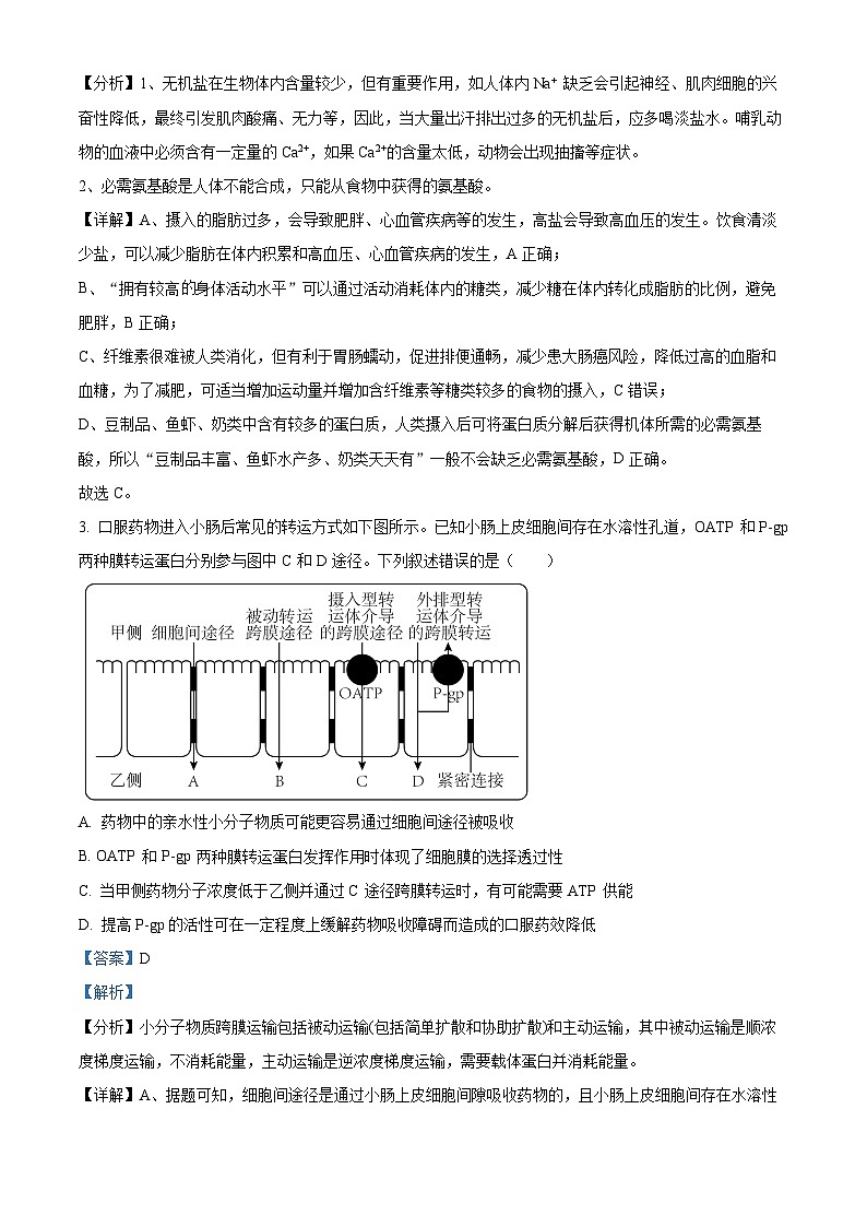 四川省成都市第七中学(林荫校区)2023-2024学年高三下学期二诊热身考试(3月15日)理综生物试题 Word版含解析第2页