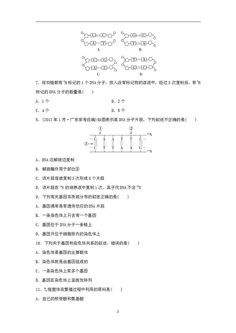 2024届高考生物学业水平测试复习合格演练测评七基因的本质第2页