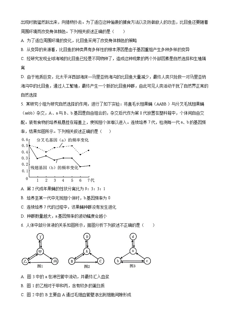 湖北省十堰市六县市区一中教联体2023-2024学年高二12月联考生物试题(原卷版)第2页