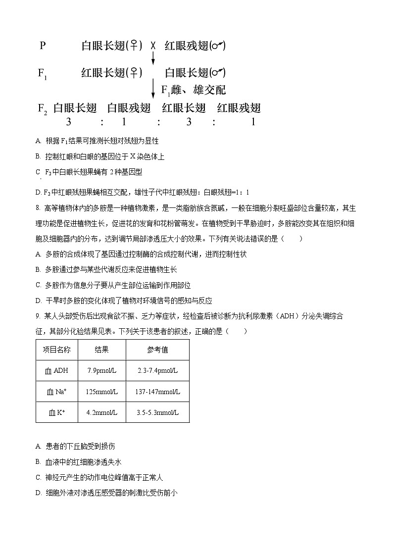 广西名校联盟2023-2024学年高三下学期2月联考生物试题(原卷版)第3页