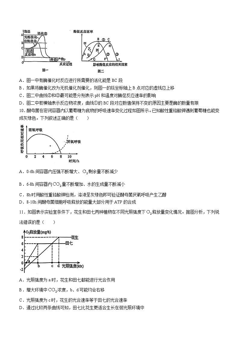 安徽师范大学附属中学2023-2024学年高一下学期3月月考生物试卷(Word版附答案)03