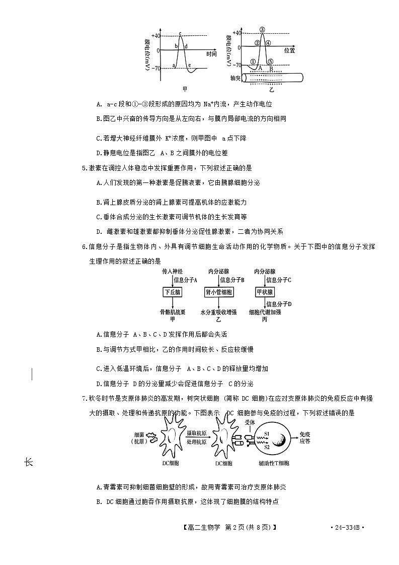 河北省强基名校联盟2023-2024学年高二下学期开学联考生物试题第2页