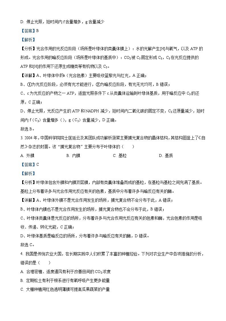 精品解析:江西省上饶市余干县私立蓝天中学2023-2024学年高一下学期第一次月考生物试题(解析版)第2页