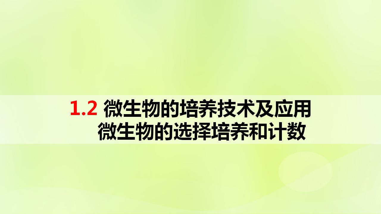 生物选择性必修3二 微生物的选择培养和计数教课ppt课件