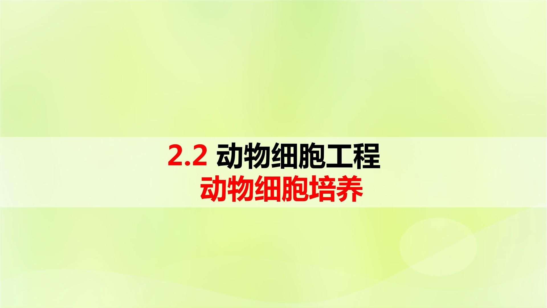 选择性必修3一 动物细胞培养课文ppt课件