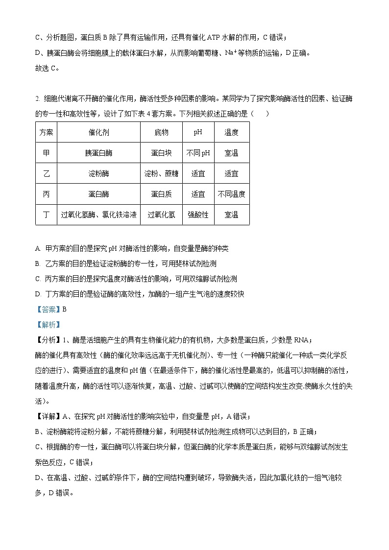 湖南省衡阳市2023-2024学年高一下学期3月联考生物试卷（原卷版+解析版）02