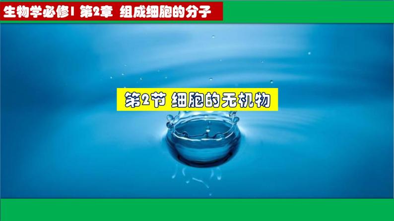 高中生物人教版必修1精品课件2-2细胞中的无机物201