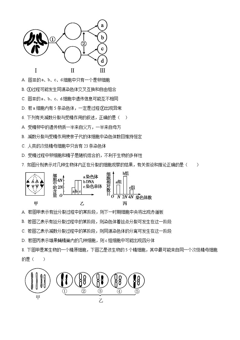 江苏省常州市第一中学2023-2024学年高一下学期3月月考生物试卷(Word版附解析)02