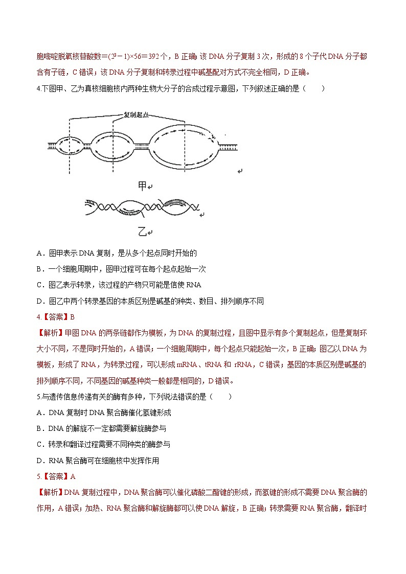 第4章 章末检测-高一生物同步课堂帮帮帮(人教版必修2)02