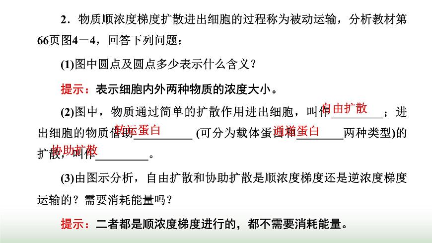 人教版高中生物必修1第4章細(xì)胞的物質(zhì)輸入和輸出第1節(jié)第2課時探究植物細(xì)胞的吸水和失水與被動運(yùn)輸課件第8頁